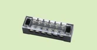 china Black barrier terminal block with copper blocks 2 row RDTB15 with clear cover supplier
