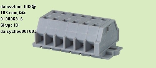 china PCB spring terminal block WS2.5-DB-6.0 1P-XXP 500V 24A supplier