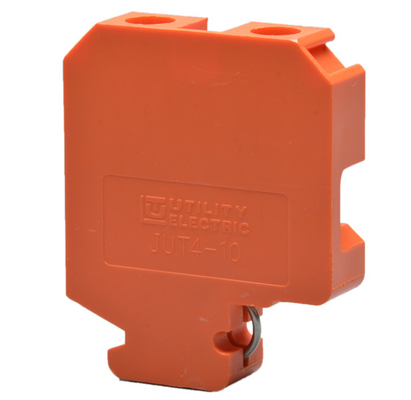 Wire terminal din rail screw type looking orange using NS32/16 din rail supplier