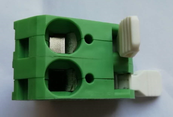 pcb screw terminal block 300V  5A green color with white button 1P - XXXXP can assembly base on buyer ask supplier