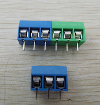 pcb terminal block 5.0mm pitch 300V 16A 2P 3P assembly to many Poles green or blue color supplier