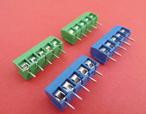 pcb terminal block 5.0mm pitch 300V 16A 2P 3P assembly to many Poles green or blue color supplier