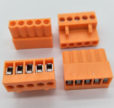 pcb terminal block 3.96mm pitch 300V 16A 2P-24P orange color screw terminal block HT3.96K supplier