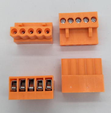 pcb terminal block 3.96mm pitch 300V 16A 2P-24P orange color screw terminal block HT3.96K supplier