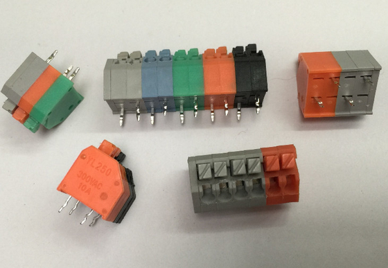 250T gray color two level 2 row 300V 10A 3.5mm pitch PCB spring terminal block supplier